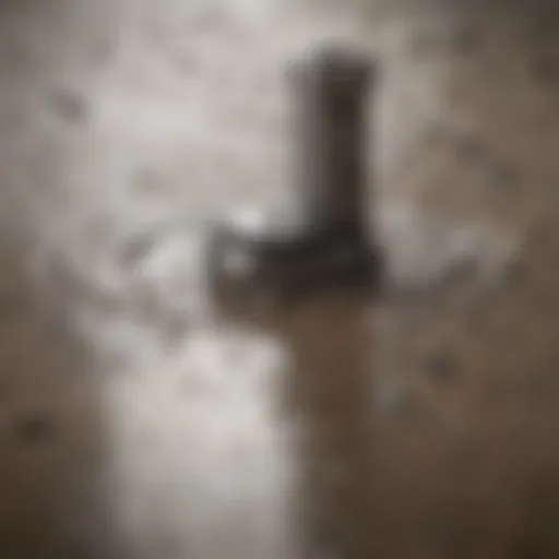 A close-up of a shower drain showing debris buildup