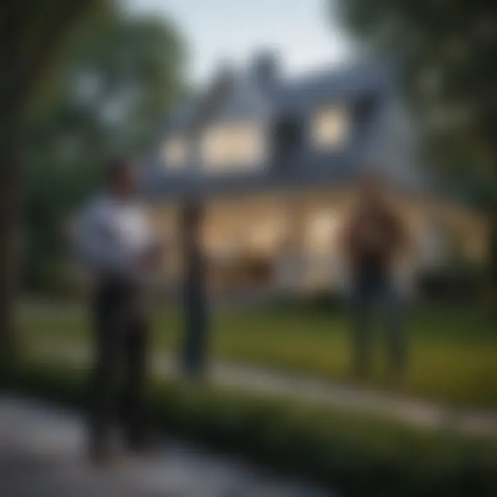 Inspector discussing findings with homeowners