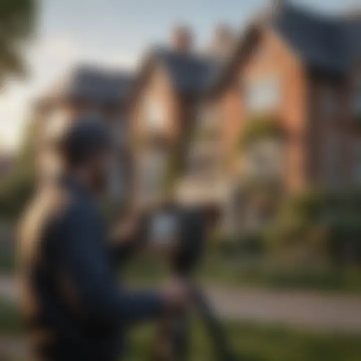 Inspector using technology to assess property condition
