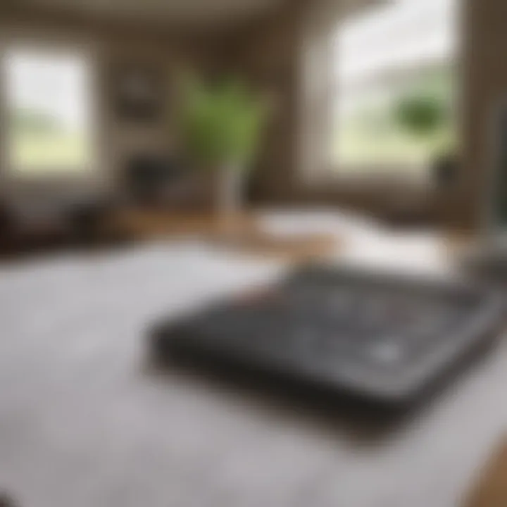 A calculator with financial documents related to rental property