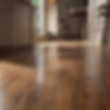 Sparkling clean laminate floor after vinegar application