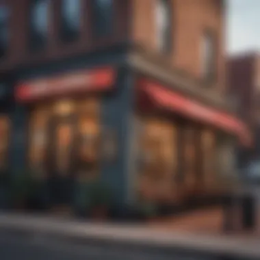 Local Lifestyle in Philadelphia's Coffee Culture Trendy coffee shop in a bustling Philadelphia district showcasing local lifestyle