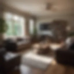A beautifully organized living room showcasing the results of a clean out